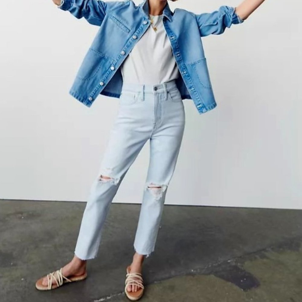 NWT Madewell The Momjean in Harman Wash with Raw-Hem